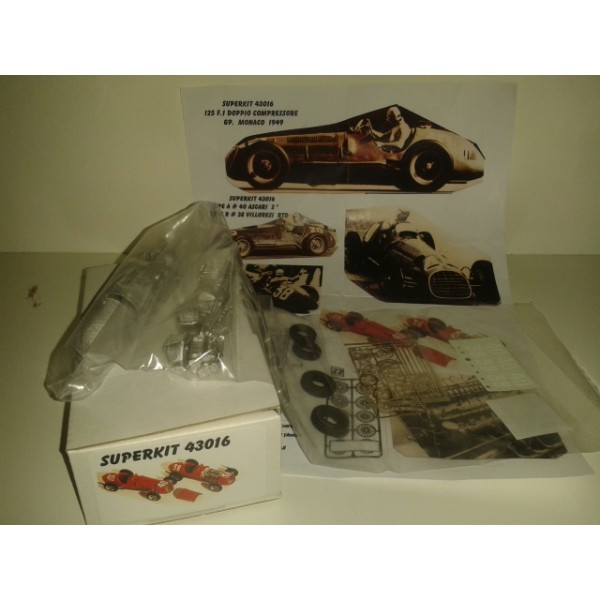 Super Kit Ferrari 125 Formula 1 Doppio Compressore Gp di Monaco 1949 ( 2 versioni - 2 versions ) - Metal Kit 1:43